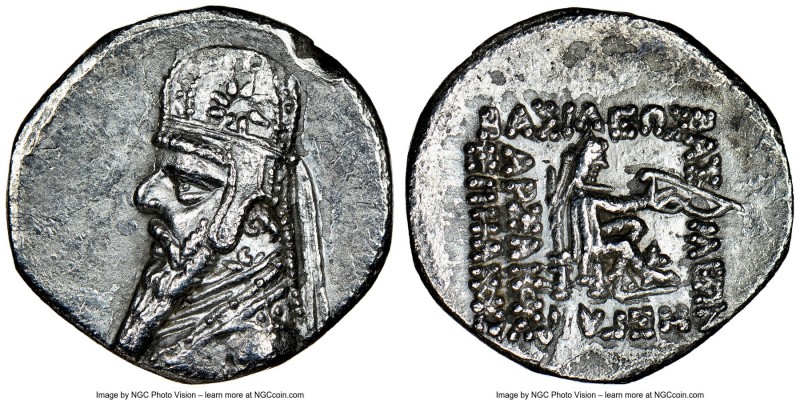 PARTHIAN KINGDOM. Mithradates II (ca. 121-91 BC). AR drachm (22mm, 12h). NGC Cho...