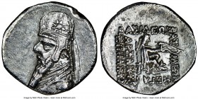 PARTHIAN KINGDOM. Mithradates II (ca. 121-91 BC). AR drachm (22mm, 12h). NGC Choice XF, edge scuff. Rhagae mint, ca. 96/5-93/2 BC. Bust left, wearing ...