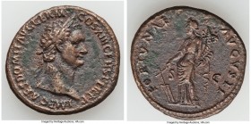 Domitian (AD 81-96). AE as (29mm, 10.29 gm, 6h). VF. Rome, AD 86-87. IMP CAES DOMIT AVG GERM-COS XIII CENS PER P P, laureate head of Domitian right / ...