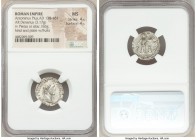 Antoninus Pius (AD 138-161). AR denarius (19mm, 3.17 gm, 6h). NGC MS 4/5 - 4/5. Rome, AD 150-151. IMP CAES T AEL HADR A-NTONINVS AVG PIVS P P, laureat...