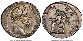 Marcus Aurelius (AD 161-180). AR denarius (18mm, 3.27 gm, 12h). NGC Choice XF 5/5 - 4/5. Rome, Autumn-December AD 175. M ANTONINVS AVG-GERM TR P XXIX,...