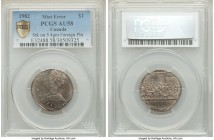 Elizabeth II Mint Error - Struck on Foreign Planchet "Constitution" Dollar 1982 AU58 PCGS, Royal Canadian mint, KM134. Struck on an unknown foreign pl...
