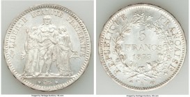 Republic 5 Francs 1873-A UNC, Paris mint, KM820.1. 37mm. 25.01gm. Icy white with brilliant mint luster. Sold with old dealer envelope. 

HID09801242...