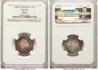 Prussia. Wilhelm I Proof 1/6 Taler 1868-A PR65 NGC, Berlin mint, KM495. A sharp gem Proof striking with only a natural patina preventing a Cameo desig...