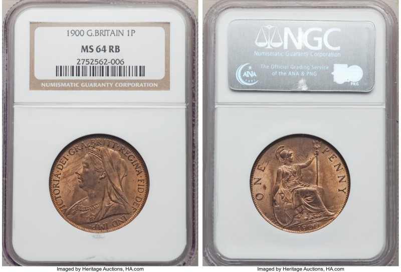 Victoria 3-Piece Lot of Certified Assorted Issues, 1) Penny 1900 - MS64 Red and ...