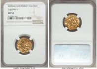 Ottoman Empire. Suleyman I (AH 926-974 / AD 1520-1566) gold Sultani AH 926 (AD 1520/1521) AU50 NGC, Halab mint (in Syria), A-1317. 

HID09801242017...