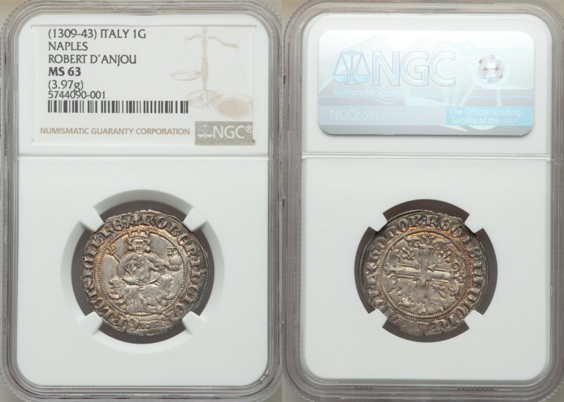 Naples & Sicily. Robert d'Anjou Gigliato ND (1309-1343) MS63 NGC, MIR-28. 3.97gm...