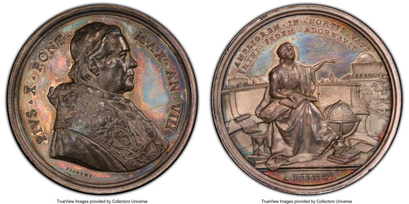 Papal States. Pius X silver Specimen Medal Anno VIII (1911) SP62 PCGS, Rinaldi-1...