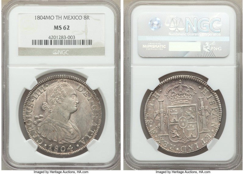 Charles IV 8 Reales 1804 Mo-TH MS62 NGC, Mexico City mint, KM109.

HID09801242...