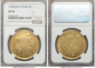 Charles IV gold 8 Escudos 1790 LM-IJ XF45 NGC, Lima mint, KM92. AGW 0.7614 oz. 

HID09801242017

© 2020 Heritage Auctions | All Rights Reserved