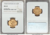 Confederation gold 20 Francs 1926-B MS65 NGC, Bern mint, KM35.1. 

HID09801242017

© 2020 Heritage Auctions | All Rights Reserved