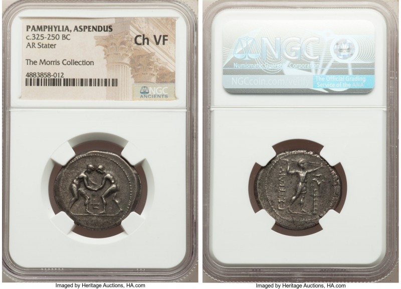 PAMPHYLIA. Aspendus. Ca. 325-250 BC. AR stater (26mm, 12h). NGC Choice VF. Two w...