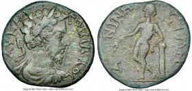 LYDIA. Aninetus. Commodus (AD 177-192). AE (23mm, 7.08 gm, 7h). NGC VF S. AY KAI-KOMMOΔOC, laureate, draped and cuirassed bust of Commodus right, seen...
