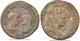 SYRIA. Seleucis and Pieria. Antioch. Philip I (AD 244-249), with Philip II. AE (30mm, 18.60 gm, 11h). NGC Choice VF 5/5 - 3/5. AYTOK K M IOYΛI ΦIΛIΠΠO...