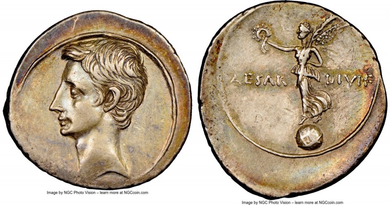 Octavian, as sole Imperator (31-27 BC). AR denarius (20mm, 3.78 gm, 8h). NGC Cho...