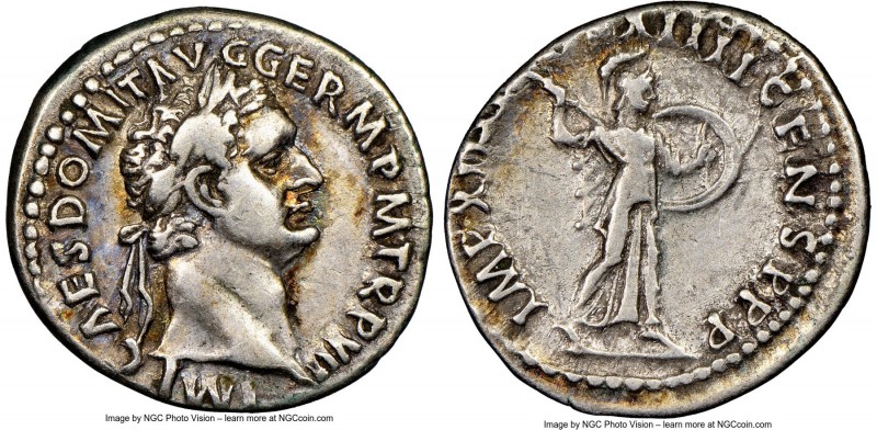 Domitian, as Augustus (AD 81-96). AR denarius (19mm, 7h). NGC VF. Rome, AD 86. I...