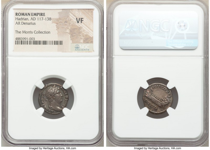 Hadrian (AD 117-138). AR denarius (18mm, 2h). NGC VF. Rome, ca. AD 130. HADRIANV...