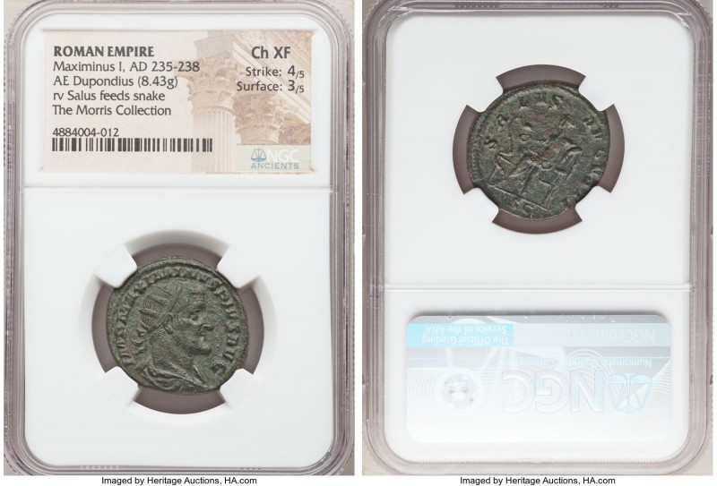 Maximinus I (AD 235-238). AE dupondius (25mm, 8.43 gm, 7h). NGC Choice XF 4/5 - ...