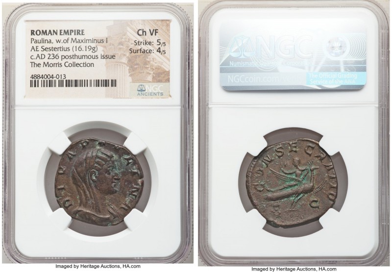 Diva Paulina (died before AD 235). AE sestertius (29mm, 16.19 gm, 12h). NGC Choi...