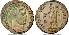 Licinius I (AD 308-324). BI follis or reduced nummus (23mm, 12h). NGC Choice XF. Alexandria, 2nd officina, late AD 308-310. IMP C VAL LIC LICINIVS P F...