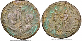 Licinius I & Licinius II (AD 308-324). BI follis or reduced nummus (22mm, 2.94 gm, 11h). NGC XF 5/5 - 2/5. Antioch, 6th officina, AD 320-321. DD NN IO...