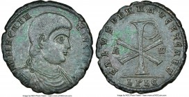 Magnentius (AD 350-353). AE2 or BI centenionalis (27mm, 6h). NGC XF, smoothing. Lugdunum, 1st officina. D N MAGNEN-TIVS P F AVG, bare headed, draped a...