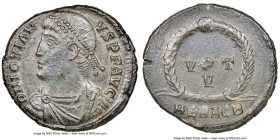 Jovian (AD 363-364). AE3 or nummus (21mm, 4.44 gm, 5h). NGC AU 5/5 - 3/5, scratches. Heraclea, 2nd officina, 27 June AD 363-17 February AD 364. D N IO...