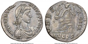Valentinian II, Western Roman Empire (AD 375-392). AR siliqua (17mm, 1.74 gm, 1h). NGC XF 5/5 - 4/5, clipped. Lugdunum, 2nd officina, AD 388-392. D N ...