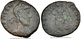 Eugenius, Western Roman Empire (AD 392-394). AE4 or nummus (13mm, 5h). NGC VF. Aquileia. D N EVGENI-VS P F AVG, pearl-diademed, draped and cuirassed b...