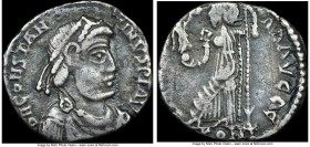 Constantine III, Western Roman Empire (AD 407-411). AR siliqua (15mm, 1.29 gm, 6h). NGC (photo-certificate) Fine, stress crack. Constantina (Arles), A...