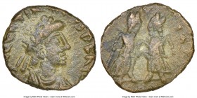 Valentinian III, Western Roman Empire (AD 425-455). AE4 or nummus (11mm, 1.33 gm, 7h). NGC Choice XF 4/5 - 4/5. Rome, 1st officina, AD 425-435. D N VA...