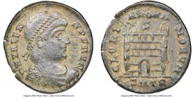 Valens, Eastern Roman Empire (AD 364-378). AE2 (22mm, 4.43 gm, 5h). NGC XF S 5/5 - 3/5. Trier, AD 367-375. D N VALEN-S P F AVG, pearl-diademed, draped...