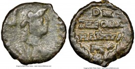OSTROGOTHS. Theodahad (AD 534-536). AE decanummium (17mm, 3.14 gm, 5h). NGC VF 4/5 - 4/5. Rome. INVICT-A ROMA, helmeted, mantled bust of Roma right, s...