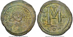 Justinian I the Great (AD 527-565). AE follis or 40 nummi (40mm, 6h). NGC XF. Constantinople, 1st officina, Regnal Year 12 (AD 538/9). D N IVSTINI-ANV...