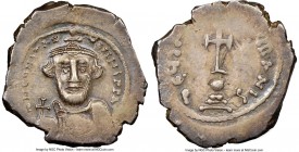 Constans II Pogonatus (AD 641-668). AR hexagram (25mm, 6h). NGC Choice VF. Constantinople. d N CONStAN-tINЧS PP AV, bust of Constans II facing, wearin...