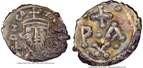 Constans II Pogonatus (AD 641-668). AR 1/2-siliqua (13mm, 0.50 gm, 12h). NGC XF 5/5 - 2/5, scratches. Carthage, AD 641-647. d N CO-tANt PP, bust of Co...