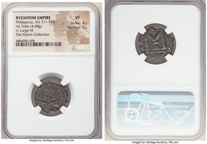 Philippicus Bardanes (AD 711-713). AE follis or 40 nummi (21mm, 4.68 gm, 6h). NG...