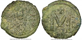 Irene (AD 797-802). AE follis or 40 nummi (22mm, 5.34 gm, 6h). NGC Choice VF 4/5 - 3/5. Constantinople, 1st officina. ЄIRIn-H bAS', facing bust of Ire...