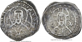 Manuel II Palaeologus (AD 1391-1425). AR half-stavraton (20mm, 7h). NGC VF. Constantinople, ca. AD 1405-1415. IC-XC (barred), facing bust of Christ we...