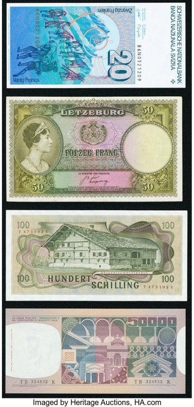 World (Austria, Italy, Luxembourg, Switzerland) Mixed Lot of 4 Examples Very Fin...
