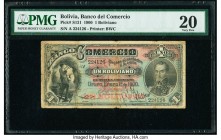 Bolivia Banco del Comercio 1 Boliviano 1.1.1900 Pick S131 PMG Very Fine 20. 

HID09801242017

© 2020 Heritage Auctions | All Rights Reserved