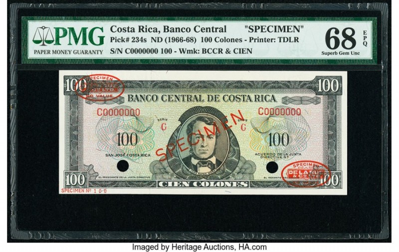 Costa Rica Banco Central de Costa Rica 100 Colones ND (28.8.1966-27.8.1968) Pick...