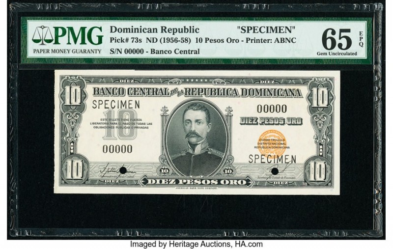 Dominican Republic Banco Central de la Republica Dominicana 10 Pesos Oro ND (195...