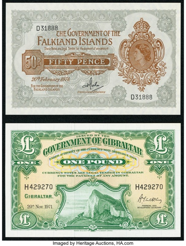 Falkland Islands Government of Falkland Islands 50 Pence 20.2.1974 Pick 10b Extr...