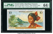 French Antilles Institut d'Emission des Departements d'Outre-Mer 10 Francs ND (1964) Pick 8b PMG Choice Uncirculated 64 EPQ. 

HID09801242017

© 2020 ...