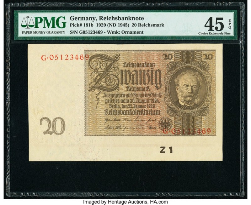 Germany German Gold Discount Bank 20 Reichsmark 22.1.1929 Pick 181b PMG Choice E...