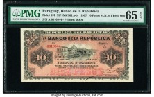 Paraguay Banco de la Republica 10 Pesos 26.12.1907 Pick 157 PMG Gem Uncirculated 65 EPQ. 

HID09801242017

© 2020 Heritage Auctions | All Rights Reser...