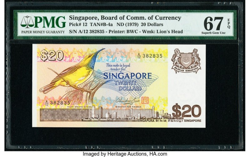 Singapore Board of Commissioners of Currency 20 Dollars ND (1979) Pick 12 TAN#B-...