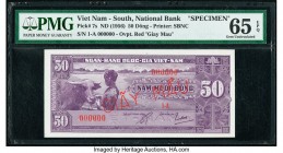 South Vietnam National Bank of Viet Nam 50 Dong ND (1956) Pick 7s Specimen PMG Gem Uncirculated 65 EPQ. Red GIAY MAU overprints.

HID09801242017

© 20...