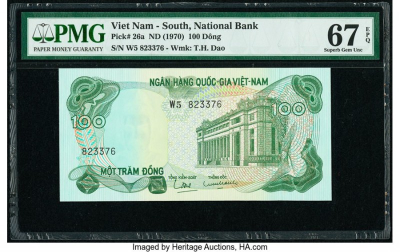 South Vietnam National Bank of Viet Nam 100 Dong ND (1970) Pick 26a PMG Superb G...